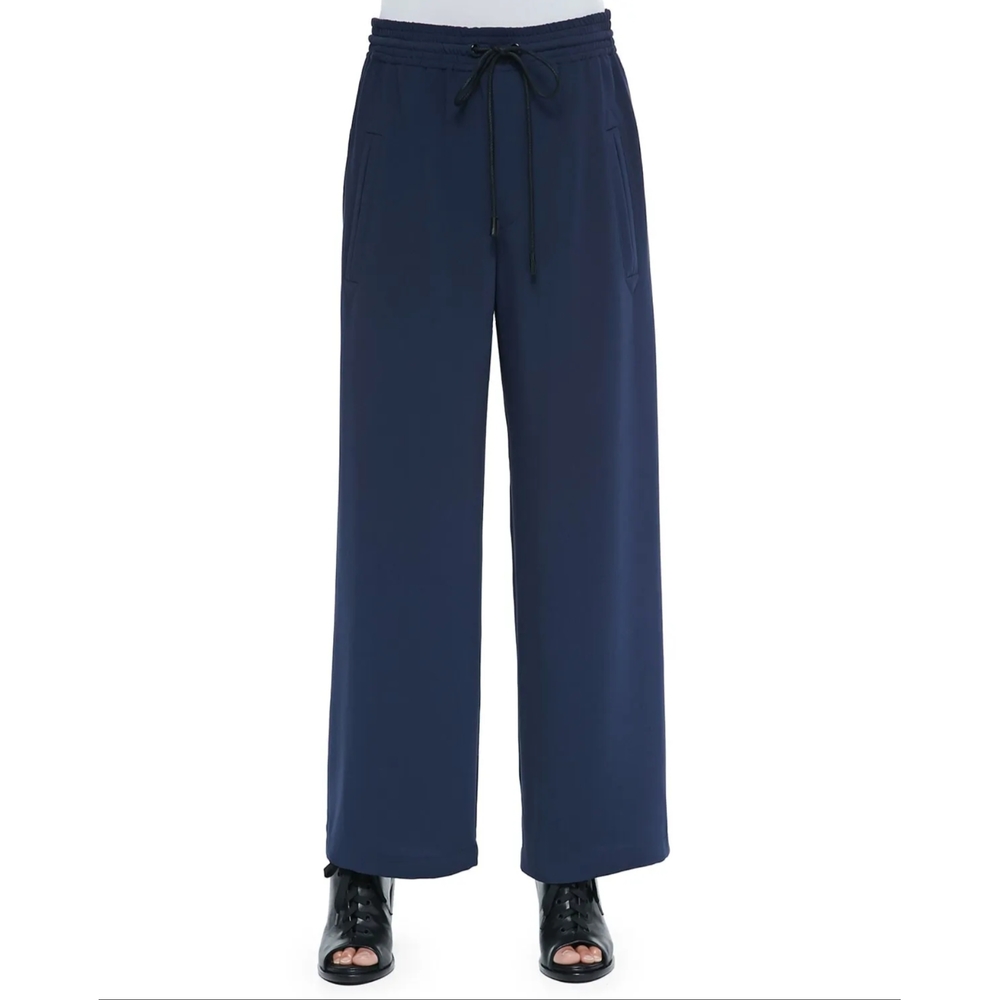 Rag and Bone wide leg navy blue elastic band pull on drawstring trouser pants Xs